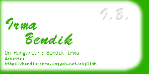 irma bendik business card